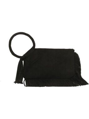 Women's W-black Leather Formal Purse Wristlet Wallet Casual Evening Handbag